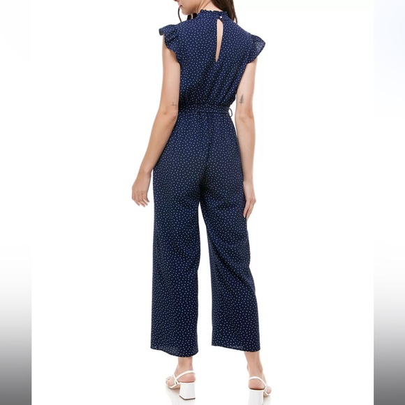 BNWT Dot-Print Tie-Waist Jumpsuit - Picture 3 of 6